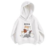Sudadera Chica Sudaderas Niña Hoodie Pullover Manga Larga con Capucha Sweatshirt con Bolsillo Ligera Deportiva Color Sólid Primavera Otoño Invierno 3-12 Años