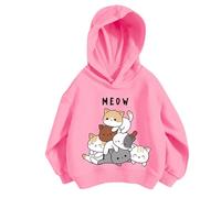 Sudadera Chica Sudaderas Niña Hoodie Pullover Manga Larga con Capucha Sweatshirt con Bolsillo Ligera Deportiva Color Sólid Primavera Otoño Invierno 3-12 Años