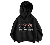 Sudadera Chica Sudaderas Niña Hoodie Pullover Manga Larga con Capucha Sweatshirt con Bolsillo Ligera Deportiva Color Sólid Primavera Otoño Invierno 3-12 Años