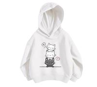 Sudadera Chica Sudaderas Niña Hoodie Pullover Manga Larga con Capucha Sweatshirt con Bolsillo Ligera Deportiva Color Sólid Primavera Otoño Invierno 3-12 Años