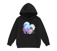 Sudadera Chico Joven - Sweats À Capuche Et Sweats Pour Filles Imprimé Dinosaure Pulls Pour Enfants Vêtements Sweat-Shirt À Capuche En Polaire Chaud D'Hiver (Black 2-3 Years)
