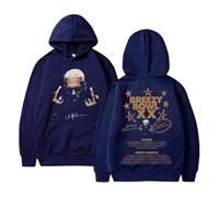 Sudadera Chris Brown Tour XX | Edición Oficial Unisex | Corte Oversized Estilo Retro Hip Hop (Azul Marino,M)