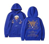 Sudadera Chris Brown Tour XX | Edición Oficial Unisex | Corte Oversized Estilo Retro Hip Hop (Azul,XL)