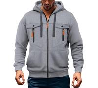 Sudadera clásica con capucha para hombre, ligera, con cremallera completa, chaqueta deportiva de manga larga, con múltiples bolsillos, sudaderas con capucha de forro polar, elegantes chaquetas