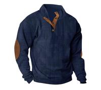 Sudadera clásica de punto con cuello en V para hombre, sudadera de manga larga para exteriores, suéter deportivo de invierno, camisa de manga larga para exteriores, suéteres de algodón, 03 Azul Marino