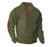 Sudadera clásica de punto con cuello en V para hombre, sudadera de manga larga para exteriores, suéter deportivo de invierno, camisa de manga larga para exteriores, suéteres de algodón, 03 Verde