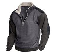 Sudadera clásica de punto con cuello en V para hombre, sudadera de manga larga para exteriores, suéter deportivo de invierno, camisa de manga larga para exteriores, suéteres de algodón, 04 Gris, 3XL