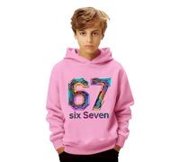 Sudadera con capucha 67 para niños, Six Seven con capucha para niños, sudadera de manga larga con estampado de moda para niños de 6 a 7 memes con capucha para niños de 2 a 14 años