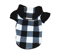 Sudadera con capucha a cuadros para perro, ropa suave y transpirable para mascotas con diseño elástico y bolsillo, varios colores para uso en interiores y exteriores, adecuada para caminar diariamente