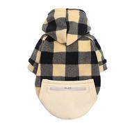 Sudadera con capucha a cuadros para perro, ropa suave y transpirable para mascotas con diseño elástico y bolsillo, varios colores para uso en interiores y exteriores, adecuada para caminar diariamente