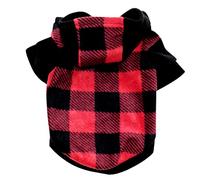 Sudadera con capucha a cuadros para perro, ropa suave y transpirable para mascotas con diseño elástico y bolsillo, varios colores para uso en interiores y exteriores, adecuada para caminar diariamente