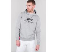 Alpha Industries Basic Sudadera con capucha, gris, tamaño S para Hombres