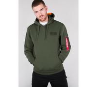 Alpha Industries Red Stripe Hoodie Sudaderas con capucha Talla M - Verde oscuro