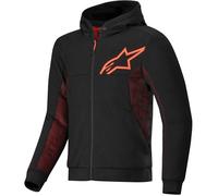 Sudadera Con Capucha Alpinestars Chrome Air Sport - Negro/Rojo Fluo 42004251030