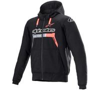 Sudadera Con Capucha Alpinestars Chrome Ignition - Negro/Rojo Flúor 42008221030