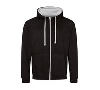 Sudadera Con Capucha AWDis Varsity Zoodie Con Cremallera Contrastada