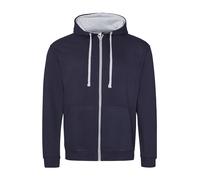 Sudadera Con Capucha AWDis Varsity Zoodie Con Cremallera Contrastada