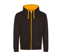 Sudadera Con Capucha AWDis Varsity Zoodie Con Cremallera Contrastada