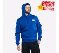 Caterpillar Logo Hombre Letrero Jersey Diseño Casual Sudadera con Capucha Azul
