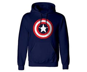 Sudadera con Capucha Azul Oficial Marvel Comics Capitán América Shield Unisex