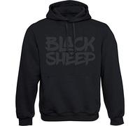 Sudadera con Capucha: Black Sheep - Oveja Negra - Regalo-s Hombre y Mujer - Sweat-Shirt Hoodie Hip Hop Rap - Gángster - Biker Auto Coche Moto Deporte - MMA Combate - USA -Cárcel (M)