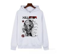 Sudadera con Capucha Blanca para Hombres, Cabeza Anatómica Y Gráfico De Llama con Texto E Impresión De Estrellas, Sudadera con Capucha con Bolsillo Delantero,-color04||s