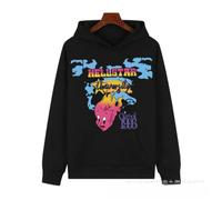 Sudadera con Capucha Blanca para Hombres, Cabeza Anatómica Y Gráfico De Llama con Texto E Impresión De Estrellas, Sudadera con Capucha con Bolsillo Delantero,-color02||s