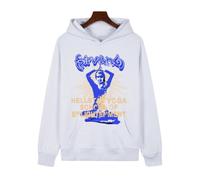 Sudadera con Capucha Blanca para Hombres, Cabeza Anatómica Y Gráfico De Llama con Texto E Impresión De Estrellas, Sudadera con Capucha con Bolsillo Delantero,-color06||s