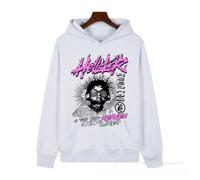 Sudadera con Capucha Blanca para Hombres, Cabeza Anatómica Y Gráfico De Llama con Texto E Impresión De Estrellas, Sudadera con Capucha con Bolsillo Delantero,-color03||s