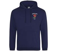 Sudadera con capucha bordada de Inglaterra 1871 para hombre, rugby inglés, partidarios de Rose Nations, azul marino, S