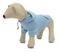 Sudadera con capucha bsica en blanco de Lovelonglong para perros 100% algodn se ajusta a un perro salchicha de dachshund medio pequeo sky-blue s