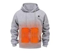 Sudadera con capucha calefactable para hombre y mujer, de manga larga, de algodón, con capucha, para adultos, blusa, abrigo, #1-a-gris, 4XL