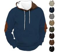 Sudadera con capucha cálida para hombre, con forro de sherpa, acolchada, para invierno, ajuste delgado, con cordón, ajuste cómodo, para ocio, con bolsillos, sudadera térmica de manga larga, café, M