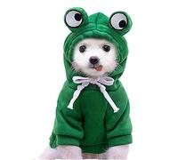 Sudadera con capucha cálida para mascotas, disfraces de Navidad, disfraces de Halloween, trajes de gato, suéter para perros pequeños y medianos y gatos (XS, verde fronda)