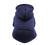 Sudadera con capucha cálida para perro al aire libre, resistente al viento, bulldog francés, pug, chihuahua, yorkshire terrier, color azul marino, talla M