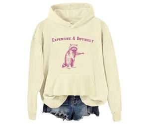 Sudadera con capucha cara y difícil, sudadera con capucha de mapache cara y difícil, sudadera con capucha cara y difícil, Khika, S