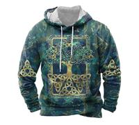 Sudadera con capucha celta para hombre con árbol de la vida, sudadera mística con capucha Yggdrasil y patrón de nudos, impresión 3D para fans de la mitología, Style_c01 Blue, XL