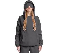 Sudadera con capucha cómoda para niños con máscara de ojos integrada, modo de dormir en avión, sudadera con capucha de viaje con bolsillos secretos, cómoda manta con bolsillos ocultos para niños