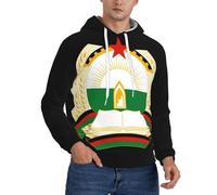 Sudadera con Capucha Cómoda para Todas Las Estaciones para Hombres,con República Democrática del Afganistán Emblema Nacional, Tejido Suave De Mezcla, Puños Acanalados, Bolsillo Canguro