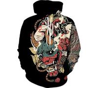 Sudadera con Capucha con Estampado 3D de samurái japonés para Hombre, Ropa de Calle Moderna y con Personalidad, Estilo Harajuku, Sudadera con Capucha de Manga Larga