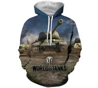 Sudadera con capucha con estampado 3D del juego World of Tanks para hombre y mujer, ropa de calle de moda, sudaderas de gran tamaño, sudaderas con capucha para hombre, chándal, ropa deportiva-XL