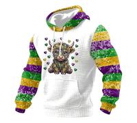 Sudadera con capucha con estampado de carnaval casual camiseta de manga larga para hombre sudadera con capucha estampada de estilo urbano ideal para el tiempo libre sudadera transpirable material
