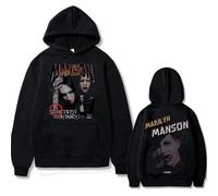 Sudadera con capucha con estampado de doble cara del cantante de rock Marilyn Manson para hombre sudadera con capucha informal a la moda con estampado de moda sudadera con capucha para hombre ropa