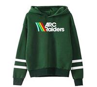 Sudadera con capucha con logotipo de ARC Raiders 2025 Hot Game, sin bolsillo, manga de barras paralelas, ropa de calle para hombres y mujeres, verde, XL