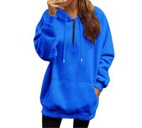Sudadera con capucha con media cremallera para mujer, sudaderas para mujer, algodón, sudadera con cremallera 1/4, sudadera informal de forro polar, parte superior holgada, sudadera con capucha de gran
