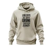 Sudadera con capucha con texto en alemán "Lebe immer so dass Grünne Statement Hoodie Hoodie Natural, S