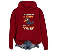 Sudadera con capucha con texto en inglés "I Do Not Have A Screw Loose It Fell Out", divertida con texto en inglés "I Do Not Have A Screw Loose It Fell Out", Burdeos, L