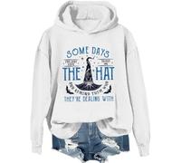 Sudadera con capucha con texto en inglés "Some Days I Just Have To Put On The Hat", blanco, S