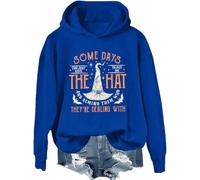 Sudadera con capucha con texto en inglés "Some Days I Just Have To Put On The Hat", Klein Azul, 3XL