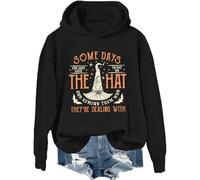 Sudadera con capucha con texto en inglés "Some Days I Just Have To Put On The Hat", Negro, XL